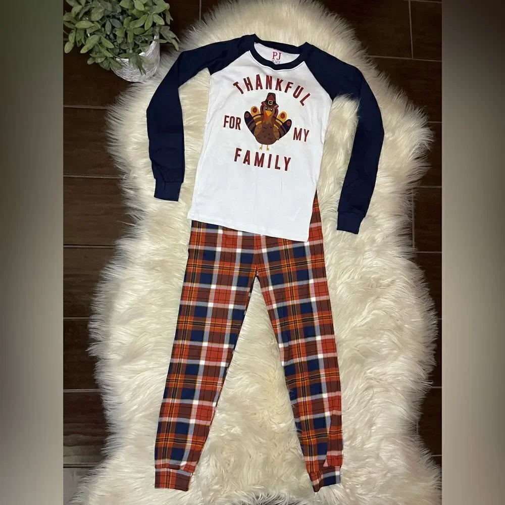 PJ Kids Thankful for my Family cotton pj set sz 5T